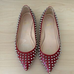 Christian Louboutin Pigalle Spikes Flat Red size 37